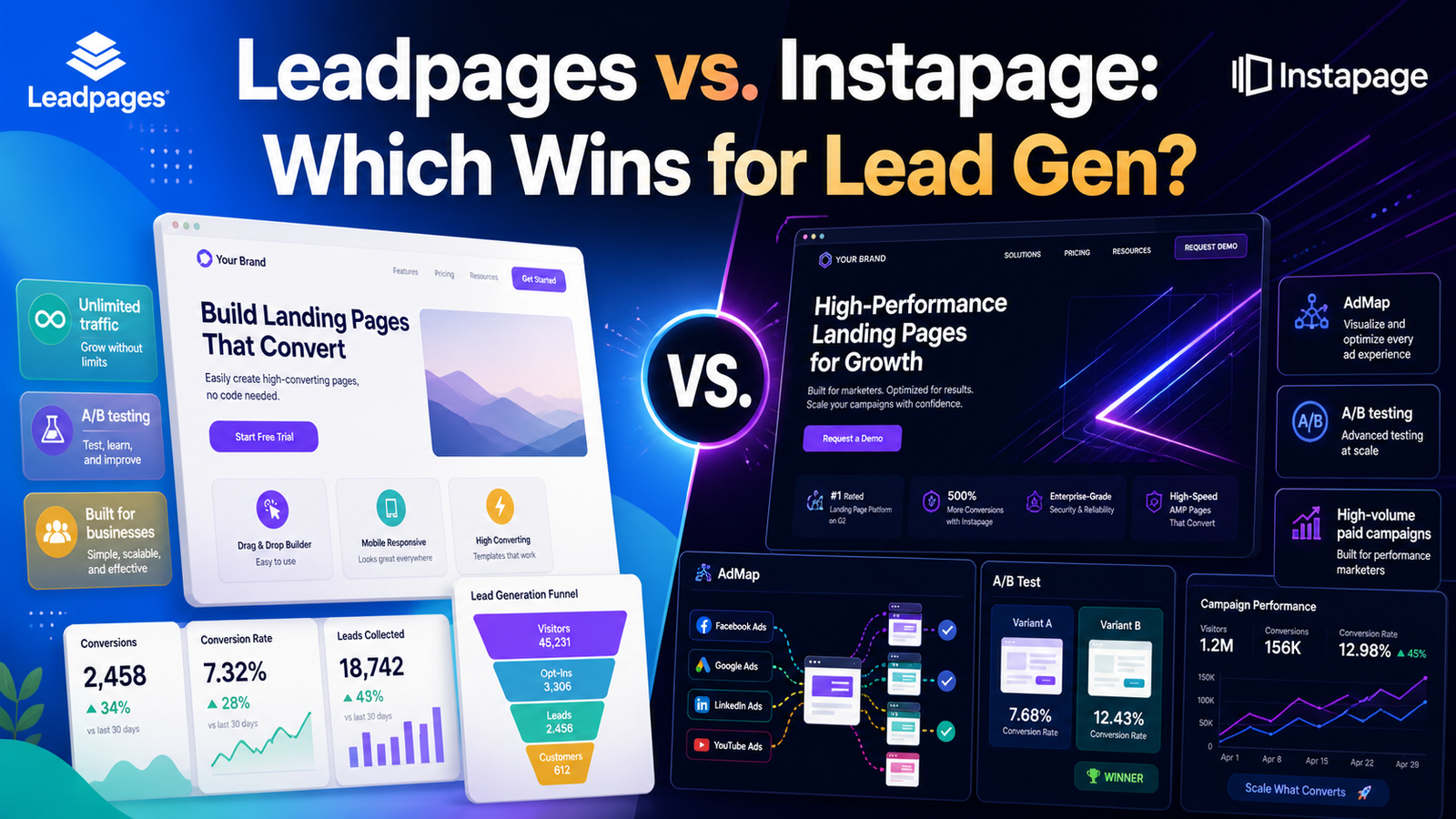 Leadpages vs. Instapage: Which Wins for Lead Gen?